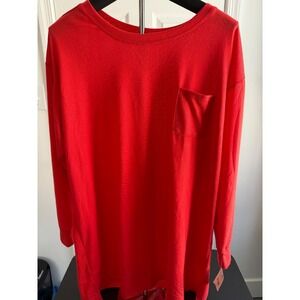 Jenni Intimates Red Long Sleeve Sleep Top Size L